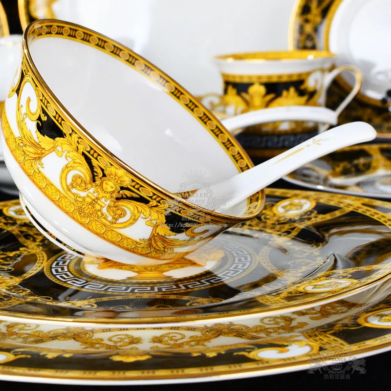 PRESTIGE GALA наборы посуды bone china(69 шт.) Модная посуда в западном стиле тарелки и