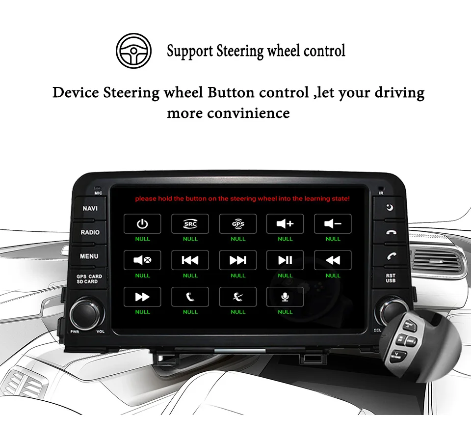 Top DVD Player for kia Morning/Picanto 2017 2018 Android 9.0 Radio 8" HD Touch screen GPS Navigation Steering Wheel control WIFI USB 10