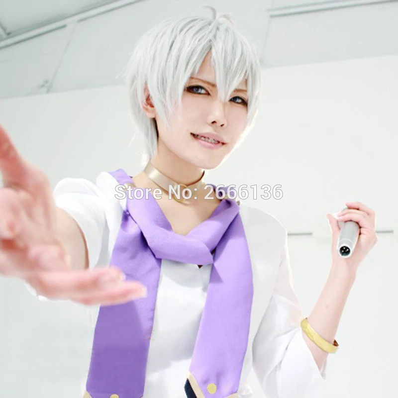 Idolish7 Sogo Osaka Silver White Short Style Costume Fashion Party Cosplay Wig Free Wig Cap Free Shipping Wig Bun Cap Huntingwigs Korea Aliexpress