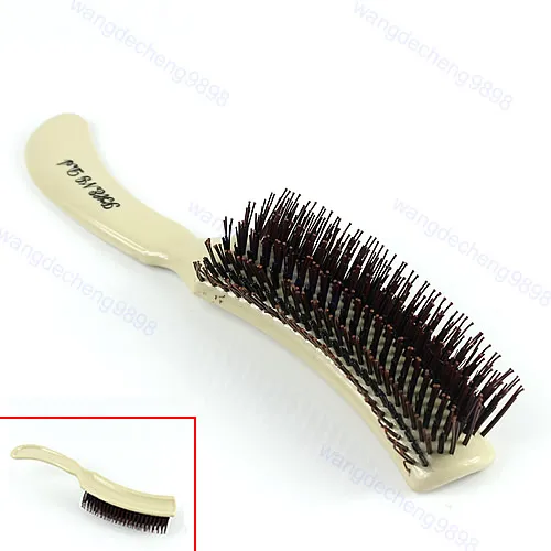 

New Hairdress Plastic Handle Round Teeth DIY Wavy Curly Straight Hair Style Comb