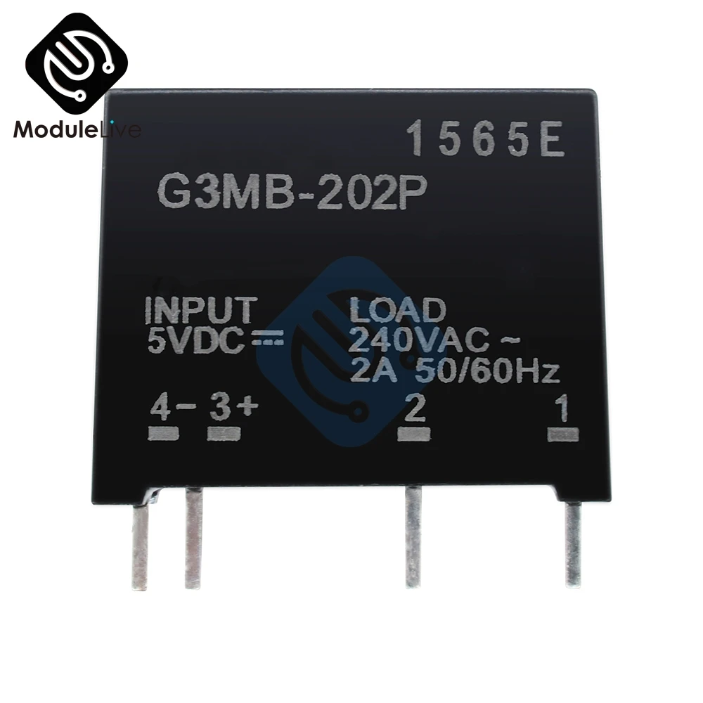 Плата модуля реле постоянного тока для Arduino 5 В G3MB 202P PCB SSR 240 в 2 А Твердотельный
