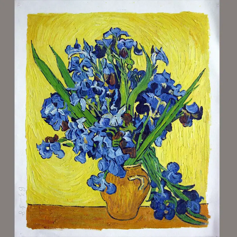 

100% Hand Painted Museum Quality Oil Painting on Canvas Art - Reproduction of Van Gogh Blue Iris Art Canvas Painting
