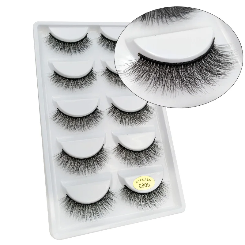 50 pairs natural long false eyelashes mink eyelashes makeups cruelty free lashes fake lash eyelash extension faux cils G803