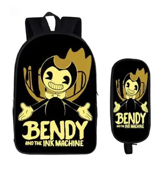 

16 inch Bendy and The Ink Machine School Bag for Kids Boys and Girls Backpack Children School Sets Pencil Bag Toddler Schoolbag