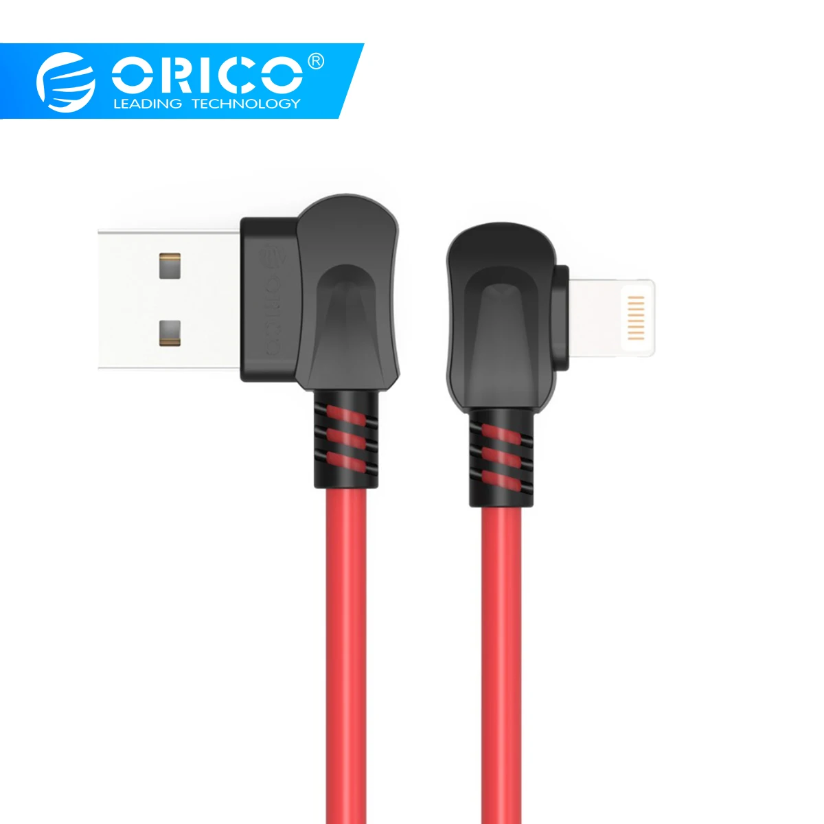 

ORICO 90 Degree Right Angle Bending for Apple Lighting to USB Charging Cable For iPhone X XS Max 7 8 Plus Data USB Phone Cable