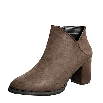 

women winter boots warm short plush high heels pointed toe ladies shoes hot sales ankle boots botas mujer women high heels boots