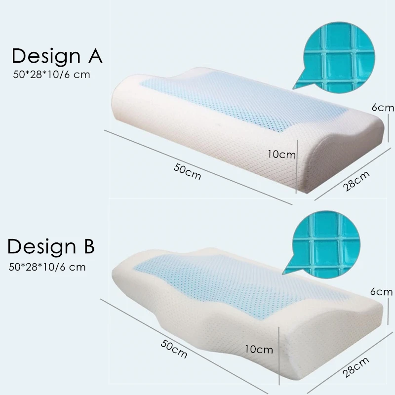 PurenLatex 50*28 силиконовая гелевая Подушка с эффектом памяти, летняя подушка для охлаждения льда, Ортопедическая подушка для шеи, комфортное медленное давление отскока