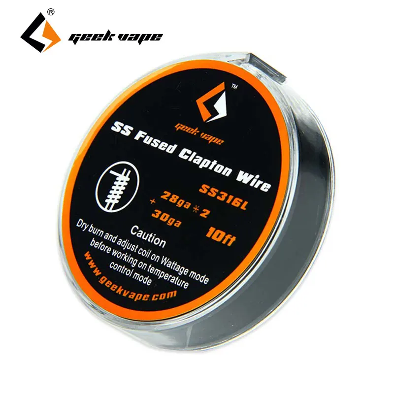 Оригинальный ленточный провод GeekVape Fused Clapton SS316 проволока 26GA * 2/параллельная + 30GA vs