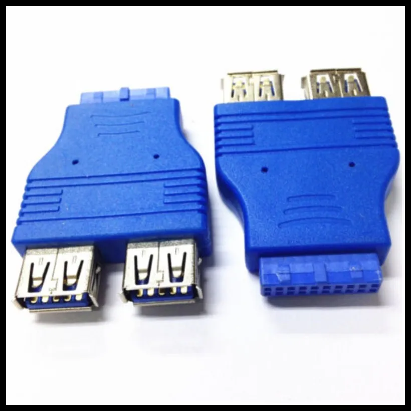 80pcs 2 Port USB 3.0 A Female to 20 Pin Header Motherboard Cable 20pin