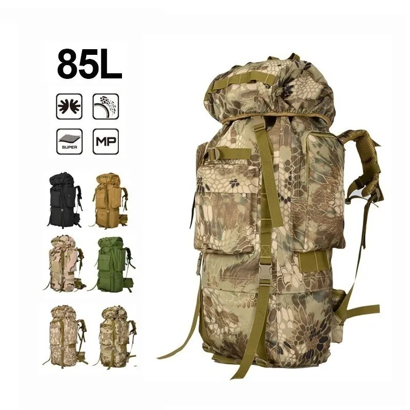 

85L High-capacity Travel Camping Military Tactics Camouflage Motion Male On Foot Both Backpack Outdoors Mountaineering Backpack