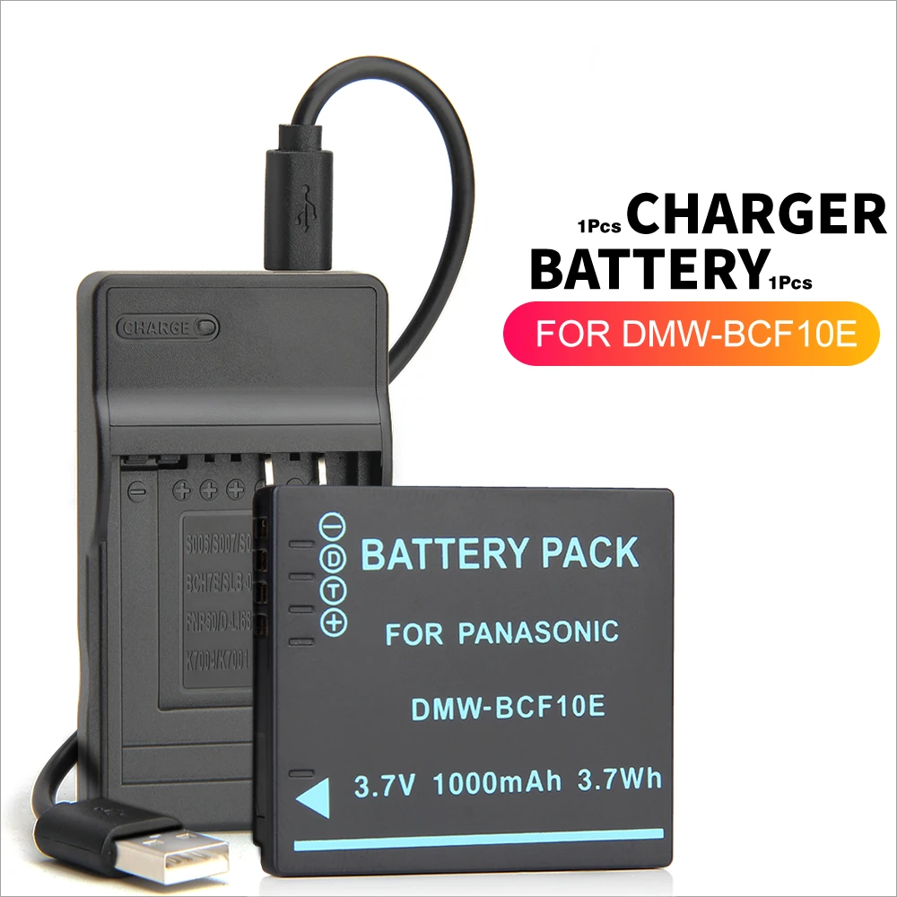 DMW BCF10E dmw bcf10 Battery + Charger สำหรับกล้อง Panasonic Lumix CGA