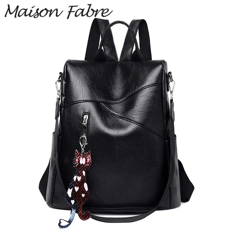 

Maison Fabre bag women leather backpack zipper Girls school bag Travel Simple bags large capacity 2019 Fashion ladies backpack