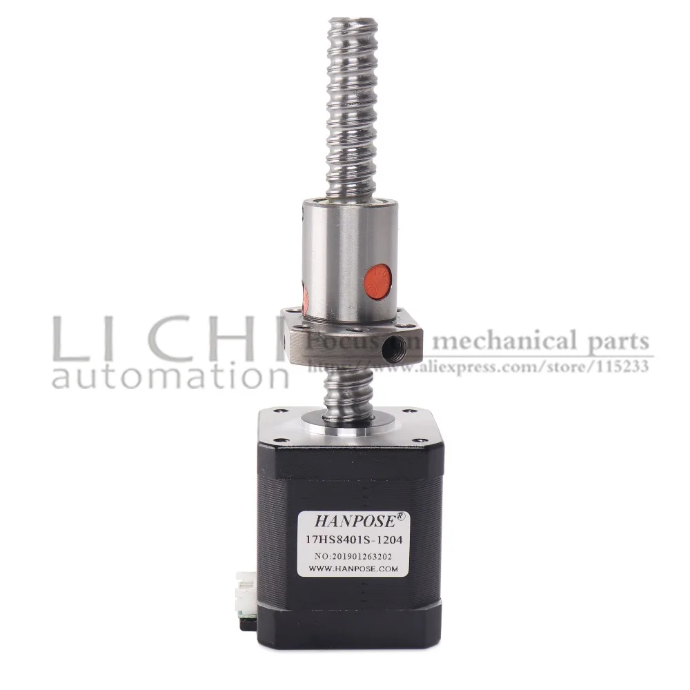 Шаровой шнековый двигатель nema17 шаговый 17HS8401S с sfu1204 L300mm 42 мельница ЧПУ