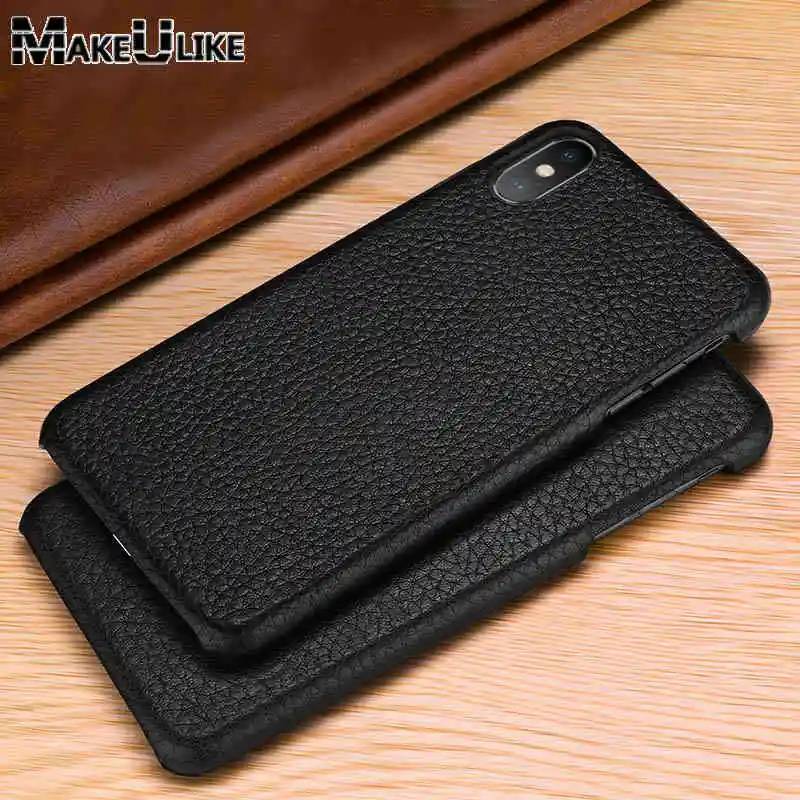 

Genuine Leather Case For Iphone X Case Litch Cover MAKEULIKE High Quality Hoesje Protection Coque For Iphone X Case Fundas
