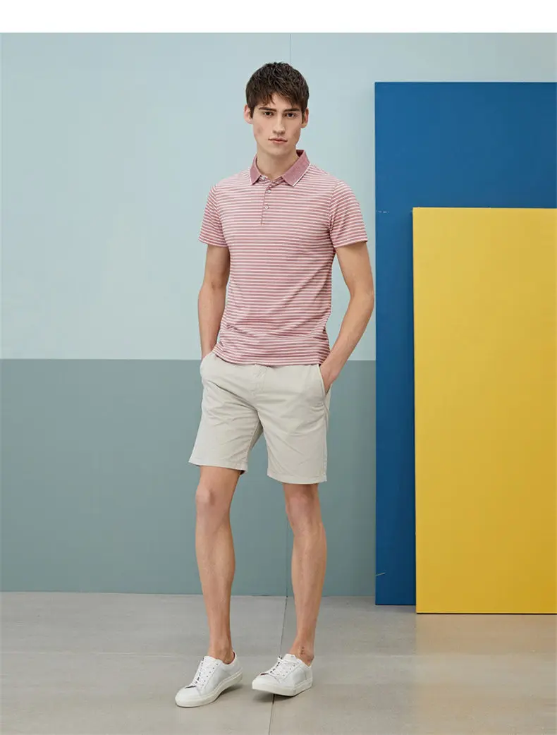 Striped Polo Male Men Polos Quality Cotton Knitted Summer Short Sleeve Sweater Pullover Trun-down Collar Fashion Polo MuLS Brand 07