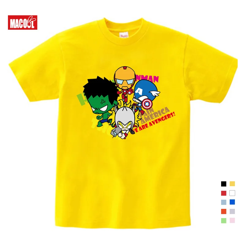 Free Shipping 2019 t-shirt Superman/Batman/spider Man/captain America /Hulk/Iron Man / T Shirt Boy Girls Cartoon T-shirt 3T-9T