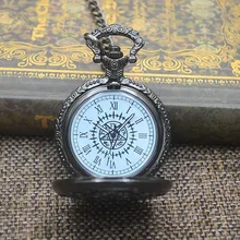 Мода Kuroshitsuji Черный дворецкий кварцевые карманные часы кулон ожерелье для женщин Аналоговые мужские Fob часы подарок ретро римские Новинка