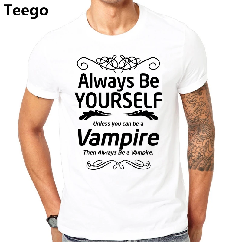 Футболка pour Мужская Дневники вампира Уникальные горячие тема 2017 les tee shirt gildan