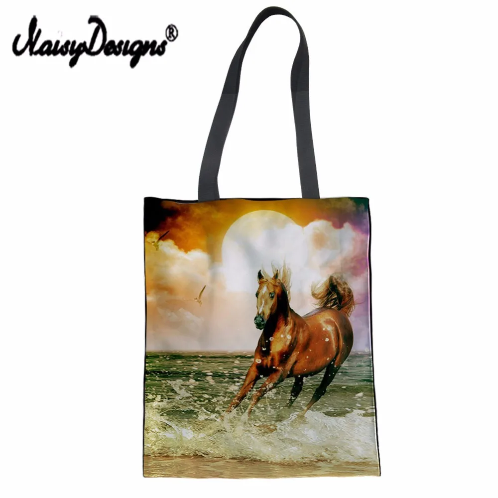 

NoisyDesigns Lady Reusable Cotton grocery Shopping Bag Women Men Handbags Canvas Tote bags Webshop Eco Foldable Draw String Bags