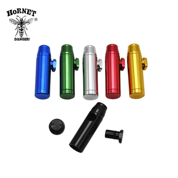 

HORNET 4pcs Metal Flat Bullet Rocket Snuff Snorter Sniffer Flat Mouth Tips Snuff
