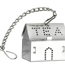 100 шт., ситечко для заварки чая из нержавеющей стали, ПЕРФОРИРОВАННОЕ ситечко для трав и специй, фильтр в форме домика, чайные инструменты