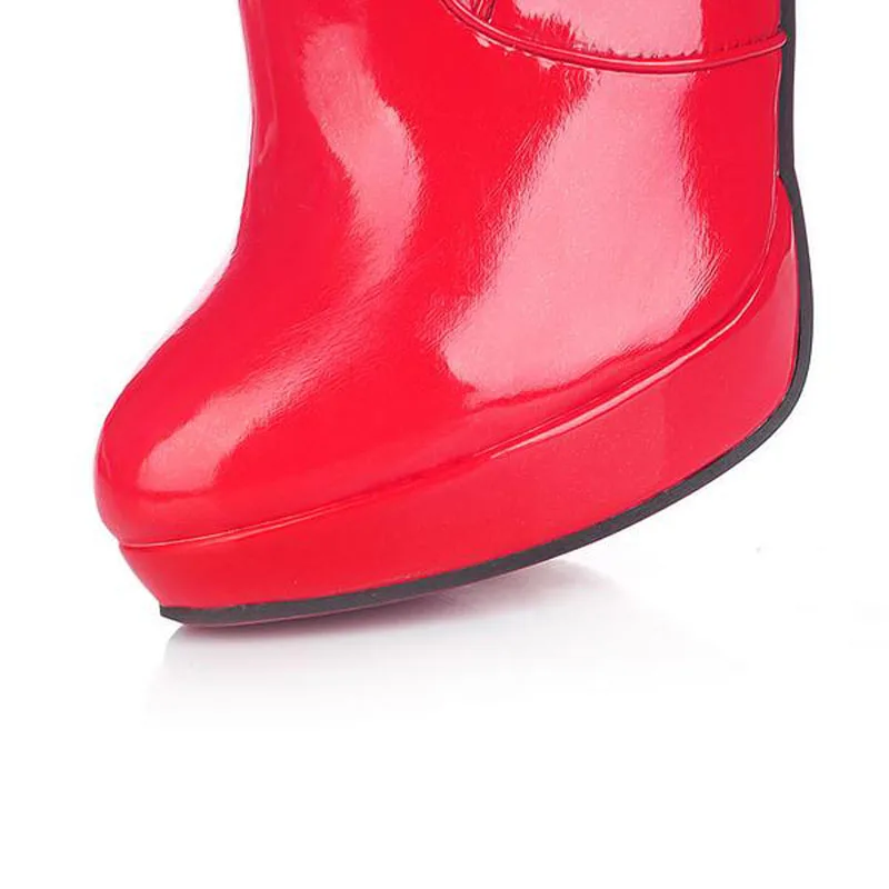 Sexy Patent Leather Thin Heels Women Over The Knee Boots Ladies Platform High Heels Pole Dancing Boots Women Thigh High