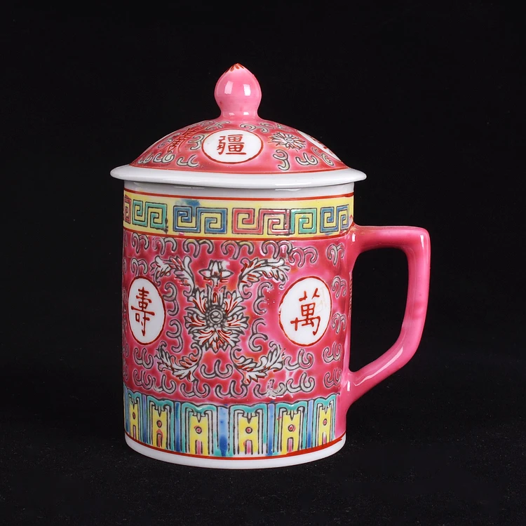 Factory junk Jingdezhen ceramic pastel hand-painted longevity boundless master cup tea cup old-fashioned water owner cup 3