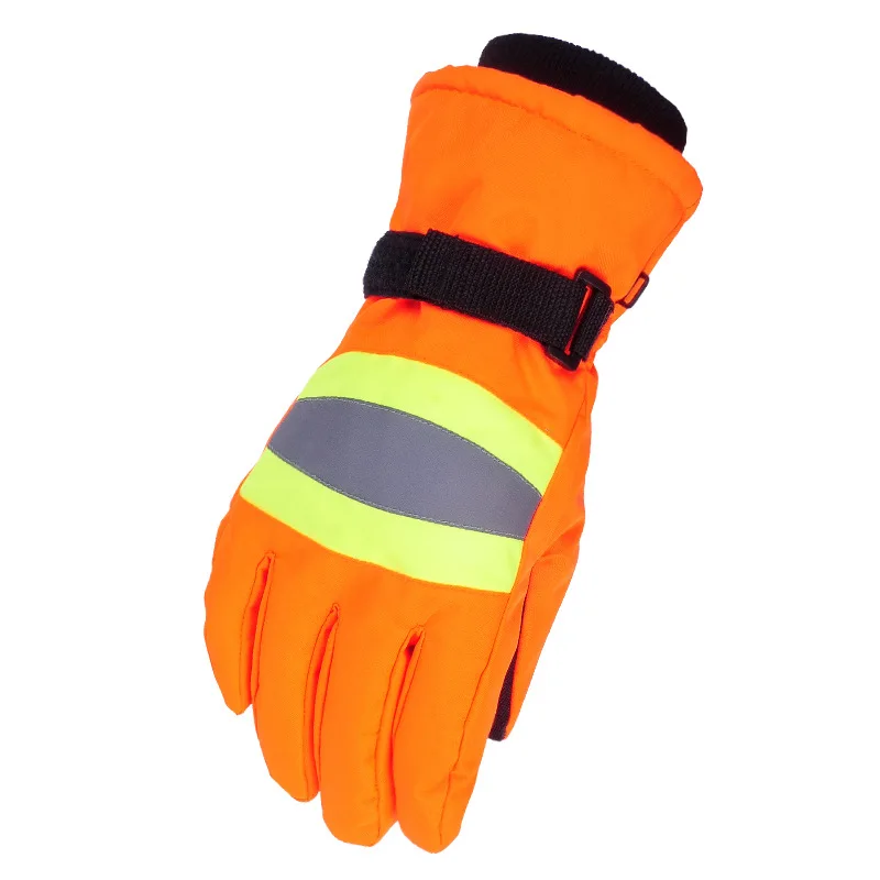 1 пара зимних теплых водонепроницаемых рабочих перчаток со светоотражающей полоской, антивибрационные мужские рабочие перчатки Экстра большого размера