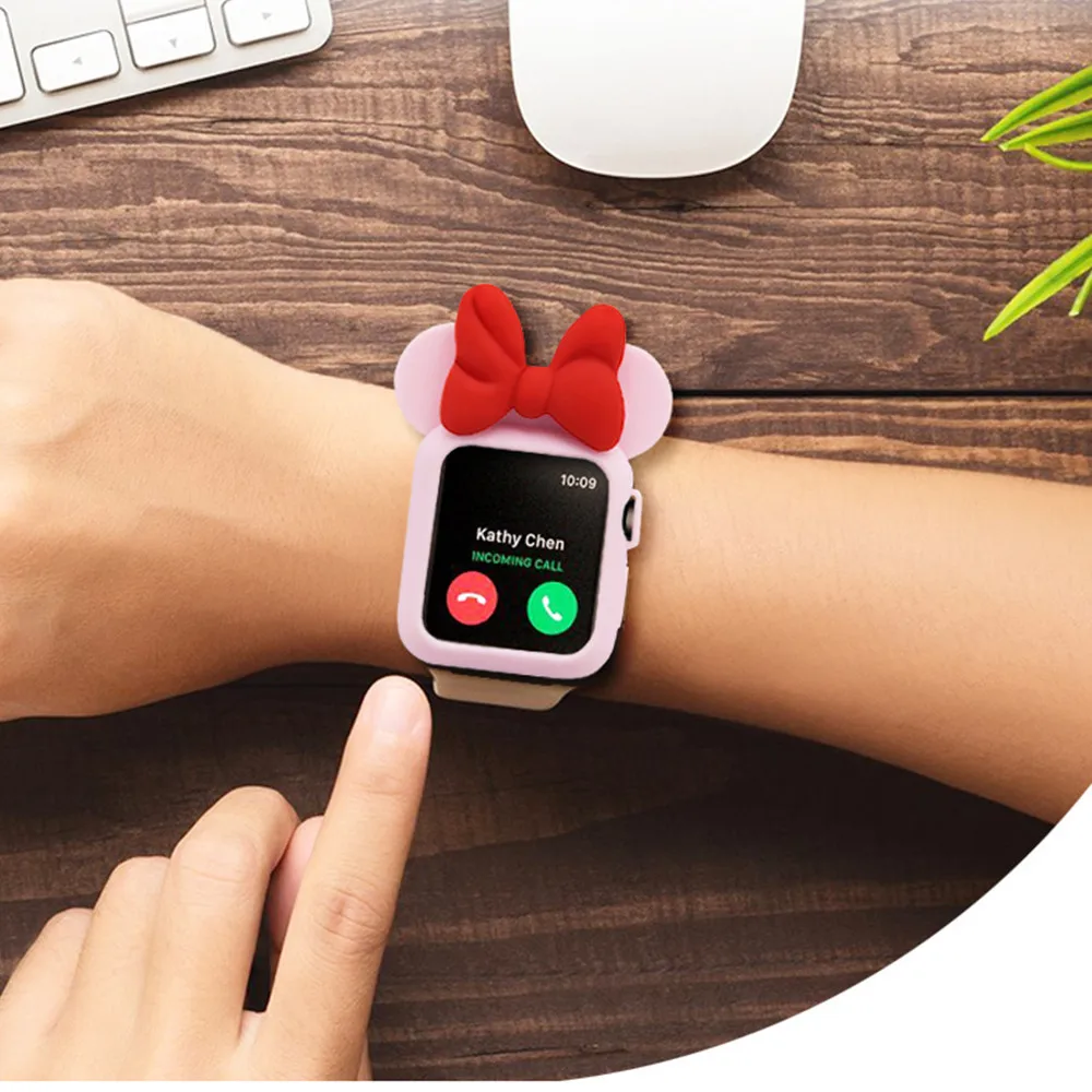 Чехол с бантом для apple watch, чехол apple watch 5, 4, 40 мм, 44 мм, iWatch, чехол 38 мм, 42 мм, серия 3, 21, защитный бампер, аксессуары для часов, 40
