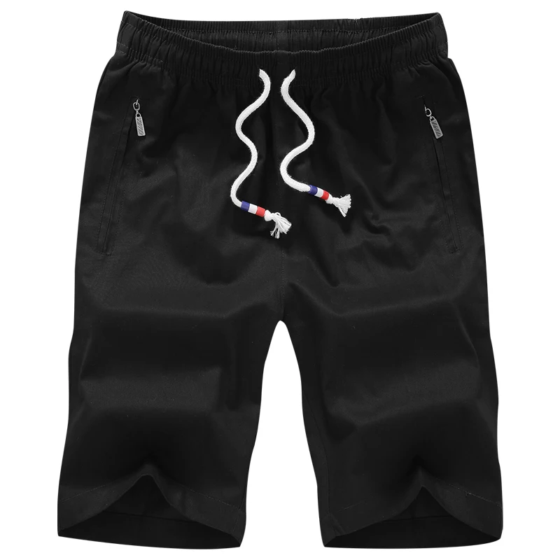 

2019 Polyester Shorts With Zipper Men Summer Solid Breathable Elastic Waist Casual Man Shorts Male 9 Colors