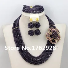 Новое поступление! Очаровательный нигерийский традиционный свадебный Африканский бисер ювелирный набор, женское ожерелье браслет серьги