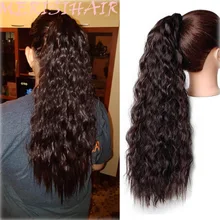 Merisi hair extensão de cabelo, encaracolado, rabo de cavalo sintético, peruca de cavalo, coque falso, para mulheres