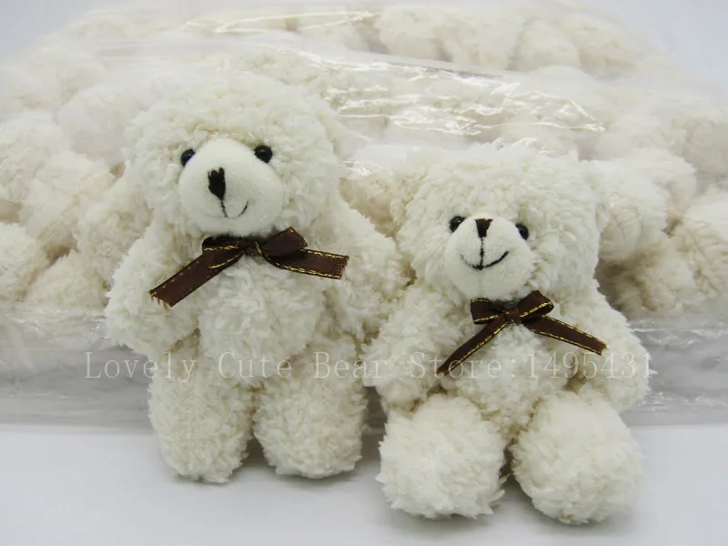 40 шт./партия Kawaii небольшое соединение Мишки Тедди 12 см плюш с цепочкой белая игрушка мишка маленький медведь Ted игрушки "медведи" 0901