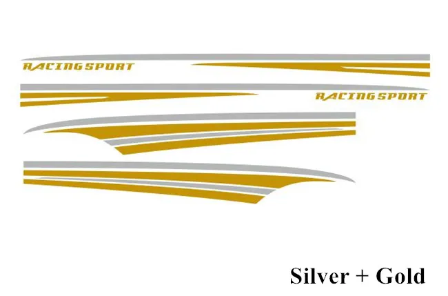 Автомобиль бизнес стиль талии линии Гонки Спортивные Полосы виниловая наклейка авто боди Декор Стикеры для Toyota Alphard Previa - Название цвета: Silver-Gold