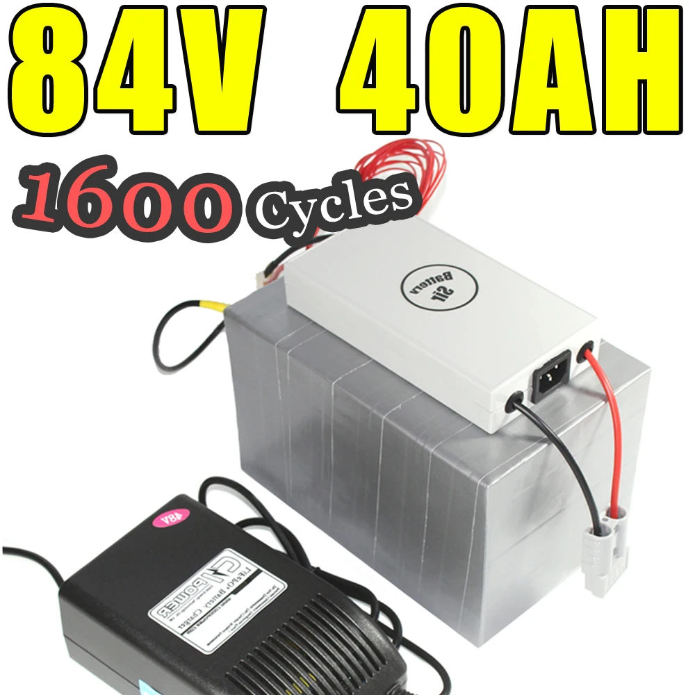 84v 40ah lifepo4 battery for electric bicycle battery pack scooter ebike 3000w