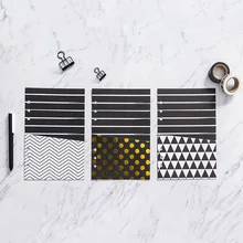 Черный Блокнот серии Fromthenon, карман для хранения, для Filofax Kikki. k, спиральный блокнот, черная фольга, аксессуары для хранения, канцелярские принадлежности