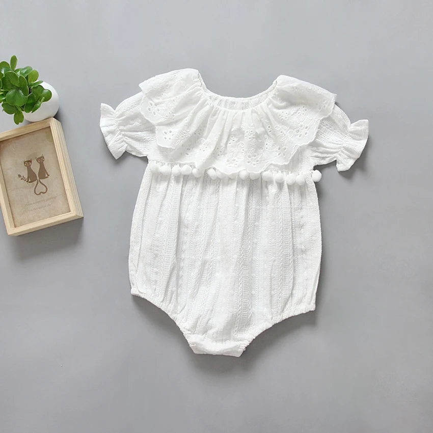 Summer Baby Rompers Casual Cotton White lace Romper Jumpsuit Baby Girl
