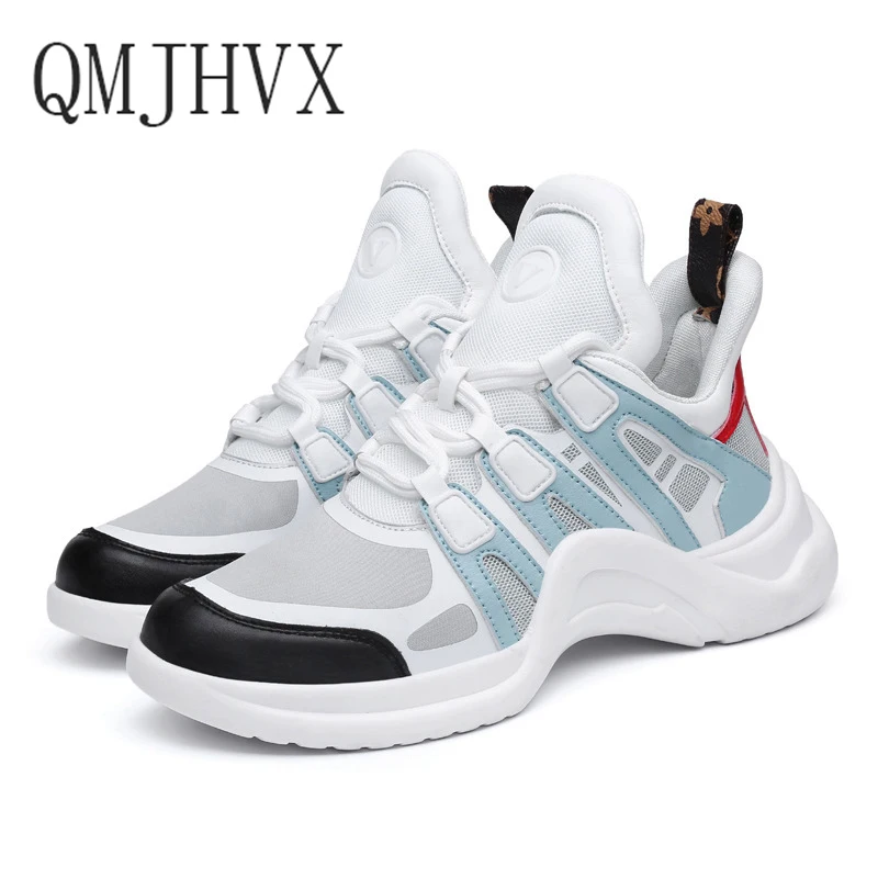 

QMJHVX Women's Vulcanize Shoes Brand Designer Sneakers Casual Shoes 2019 Genuine Leather Ladies Walking Shoes Chaussure Femme