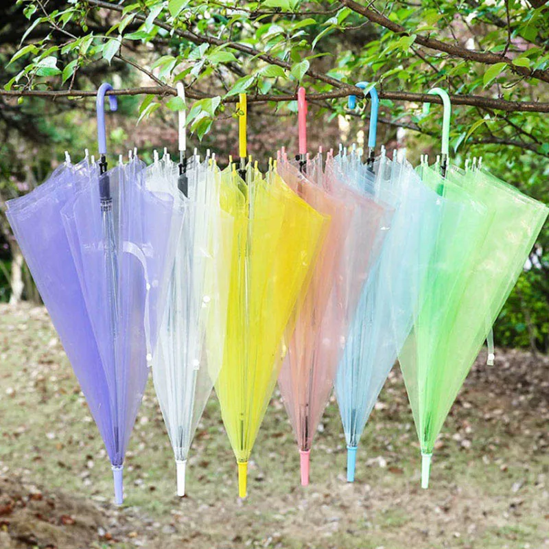 Зонтик от дождя с длинной ручкой пластиковый прозрачный зонтик для звездной ночи идеи подарка радужные шелковые зонты Guarda Chuva 50KO075 - Цвет: Umbrella 2
