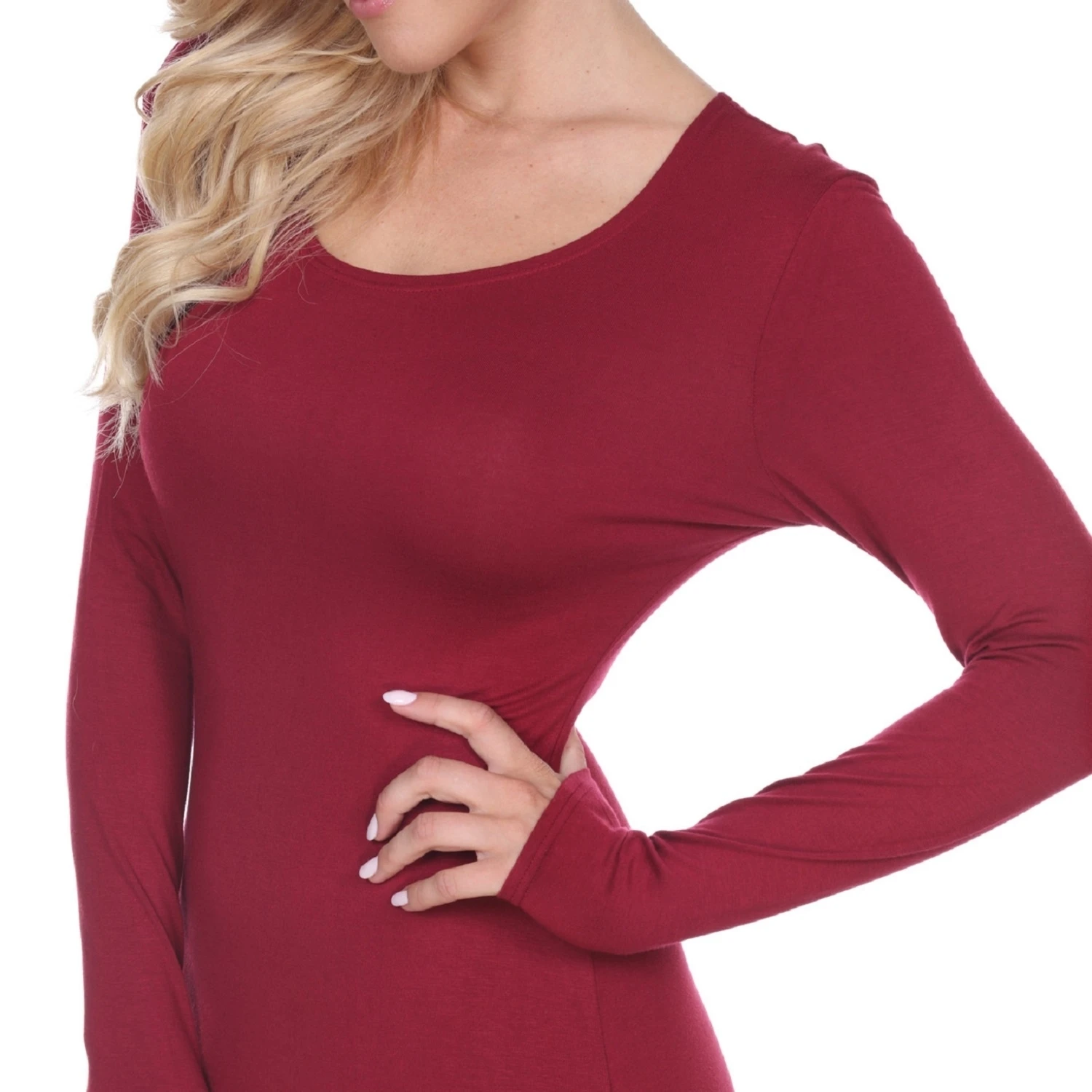 Ria Long Sleeve Maxi Dress - Burgundy (3)
