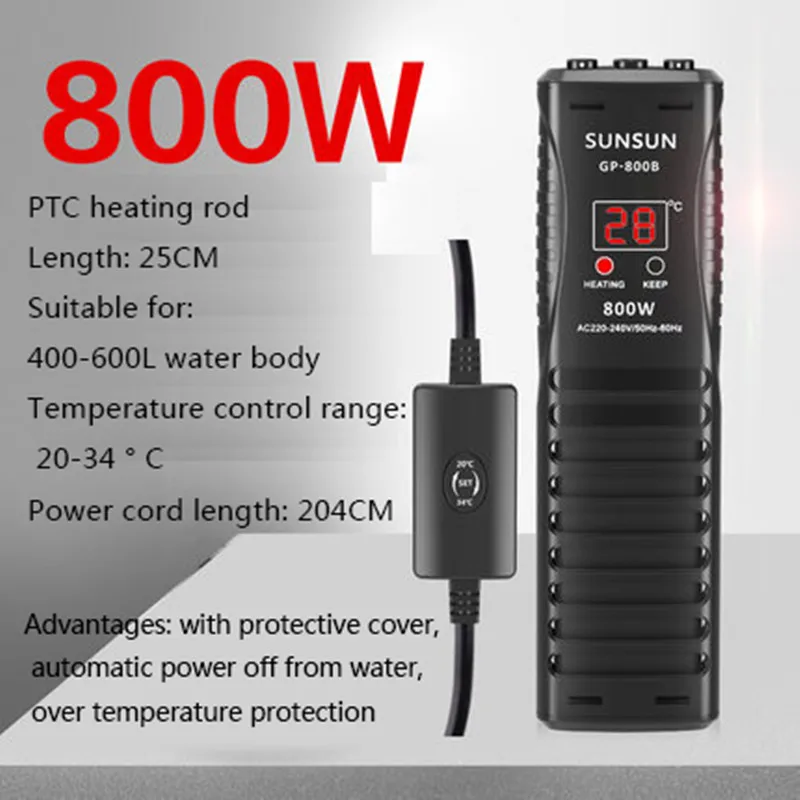 SUNSUNS PTC large fish tank heating rod automatic constant temperature explosion-proof heating rod aquarium heater high power