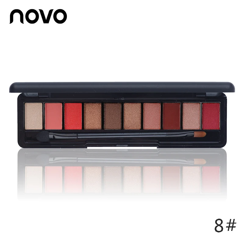 1 шт. NOVO Fashion Eye Shadow Shimmer матовая Палетка натуральный макияж светильник 10 цветов Тени для век Косметика набор с кистью - Цвет: 08