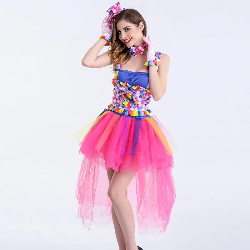 Sexy New Hot Female Circus Girl Clown Cosplay Costumes Halloween Tutu Lulu Suspenders Super quality Cosplay Easter carnival Day (2)
