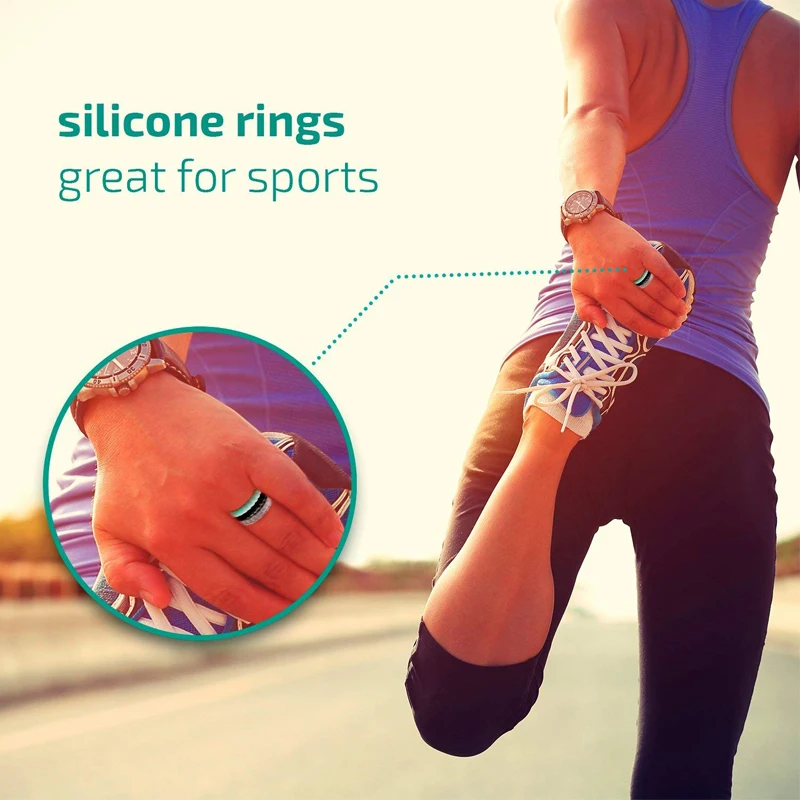 21Color Thin Braided Silicone Ring For Women Wedding Rings Rubber Bands Hypoallergenic Crossfit Flexible Silicone Finger Ring 6