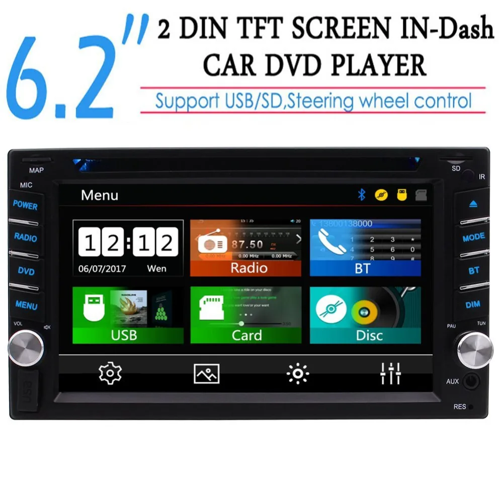 

Double 2din 6.2'' Capacitive Touch Screen 2 Din Car Audio Stereo Head Unit Car DVD CD MP3 Player Autoradio In dash Car Radio