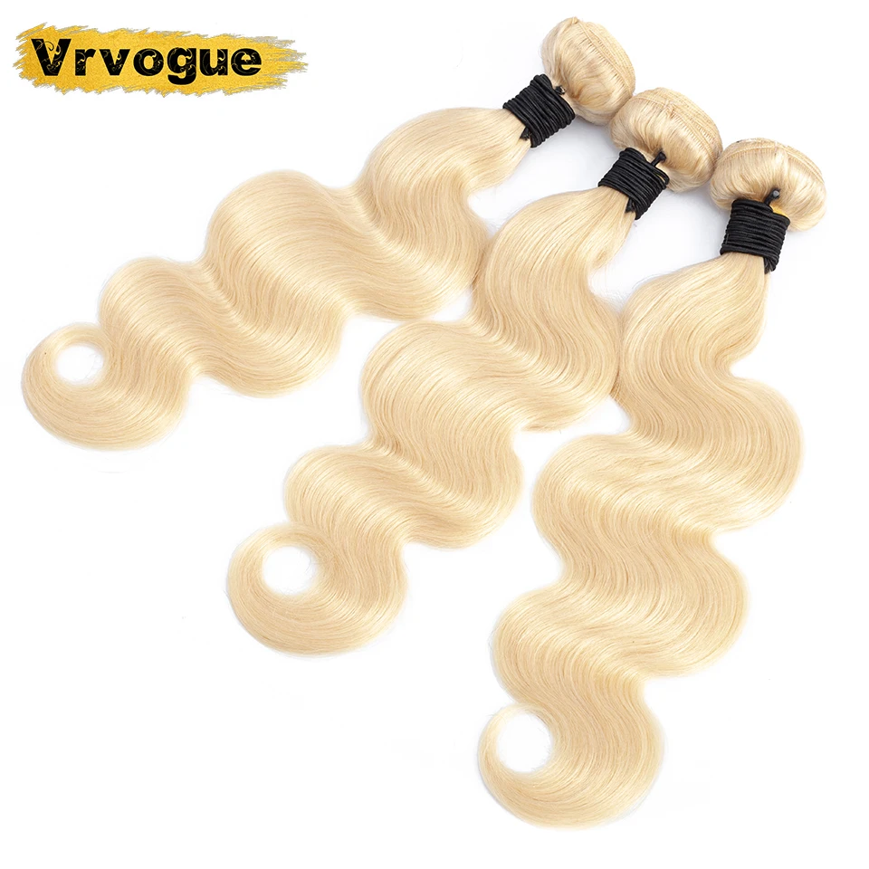 Vrvogue 3 шт. 613 светлые волосы для наращивания бразильские волосы переплетения пучки объемная волна Remy 100% человеческие волосы пучки 24 26 28 30