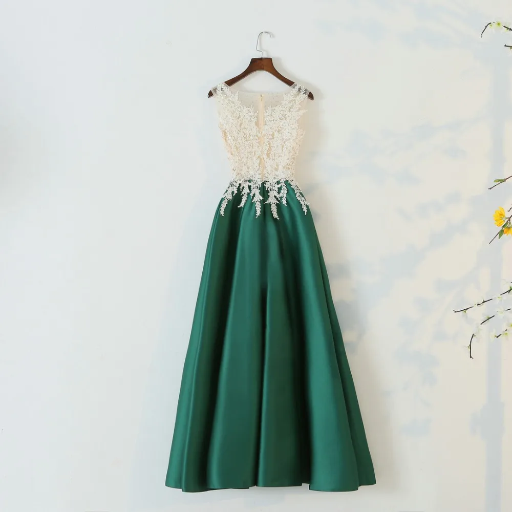JaneVini 2018 Элегантные зеленые атласные женские свадебные нарядное платье с бусами кружева без рукавов Длинные свадебные платья накидки для