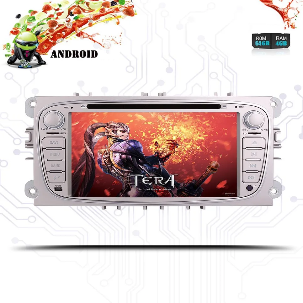 Автомобильный мультимедийный плеер с Android 10.0GPS 2 Din dvd для FORD/Focus/S MAX/Mondeo/C MAX Galaxy Wi Fi