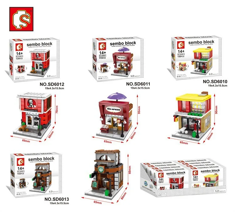 W Model Compatible with Lego SD6010-6013 4 in 1 Building Models Building Kits Blocks Toys Hobby Hobbies For Boys Girls