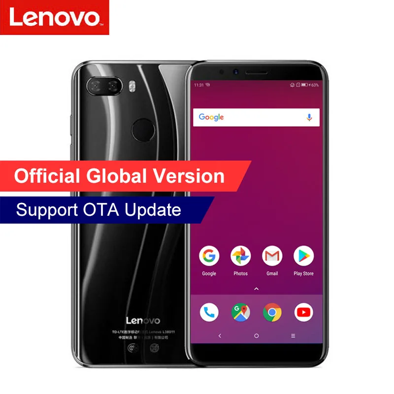 

Original Lenovo K5 Play L38011 3GB RAM 32GB ROM 4G LTE Mobile Phone 5.7inch Snapdragon MSM8937 Octa Core 3 Cameras Smartphones